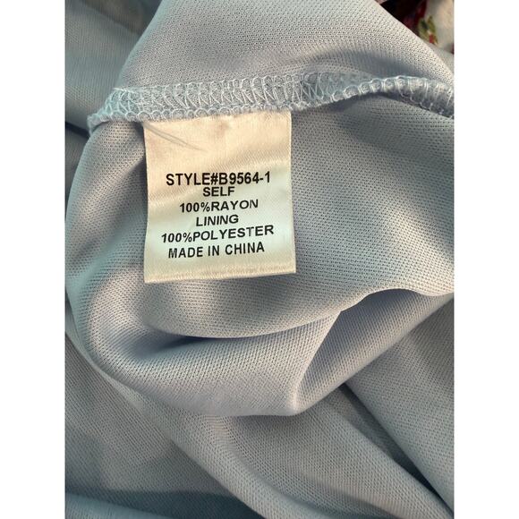 JODIFL Red Print Maxi Dress Double V Neck Tie Back Dolman Sleeve Tiered Sz L EUC - Picture 7 of 8